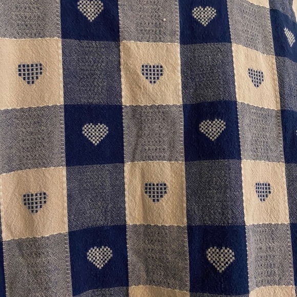Maggie & Max Gingham/Checkered Heart Button Down MEDIUM - Picture 3 of 6